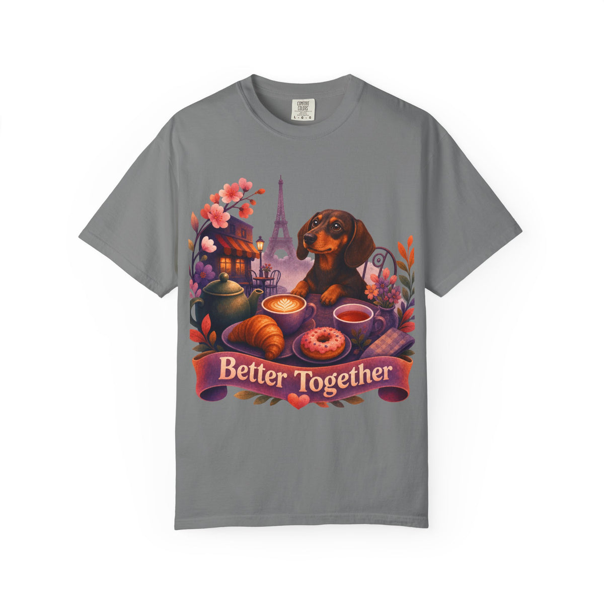 Better Together Dachshund T-Shirt | Retro Dog, Coffee & Café Tee